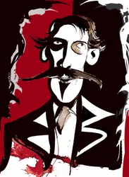 Robert Louis Stevenson - kleurenkarikatuur